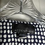 Attention NWOT Blue/White Print V Neck Short Sleeve Faux Wrap Dress size L Photo 1