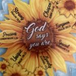 Sunflower Inspirational Keychain NWOT. Yellow and brown Photo 1