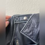 Gianni Bini  Distressed Blue Leather Moto Jacket Women’s Size XS Photo 4