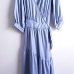 Mustard Seed Blue Midi Wrap Dress Photo 0