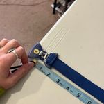 Blue Vintage 1970s Bow Strap Style Belt Size Large Photo 3