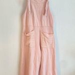Bucketlist‎ Terry Wide Leg Pink Jumpsuit Overalls Size L Photo 0