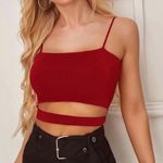 SheIn Red Cut Out Cropped Top Photo 0
