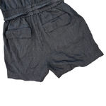 frame denim Frame Patch Pocket Short Sleeve Linen Blend Button-Down Romper Size Small Photo 8