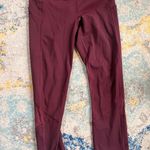 Lululemon Capri Leggings Maroon With Lace Photo 0