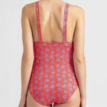 NWOT Reyn Spooner Maui red blue palm print one piece modest V neck swimsuit Size 4 Photo 1
