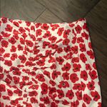 Maeve NWT Meave Mel Ruched side slit midi skirt in Red Poppyseed pattern Sz MP Photo 3