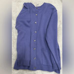 Vintage JENNY Cardigan Sweater Simple Classic Button Up Purple Size 2XL Photo 5