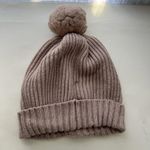 Guess  Blush Knit Pom Pom Beanie Hat Ribbed Mauve Pink Winter Cap women's Photo 3