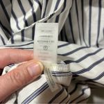 Calvin Klein  White Blue Striped Tie Front Bow Cotton Shirt Dress Size 12 Photo 7