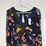 Anthropologie Maeve Floral Chiffon Blouse Open Back Tunic Cottagecore US 4 NWT Photo 5