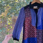 Moulinette Soeurs Anthropologie Foulard Silk Shirt Dress Blue Size XS Photo 4