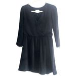 Sézane Black Wrap-Style Long Sleeve Dress Size 34 (XS) Photo 1