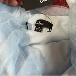 NWT Exemplary Aura Light Blue Tulle Surplice Midi Dress Size M Photo 7