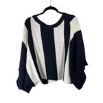 Trina Turk Horizon Sweater Blue White Striped Preppy Nautical NEW Womens Large Photo 5