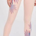 Wildfox  Maci Crystal Rose Ultra High Rise Leggings Palm Tree Print XS Pink Photo 0