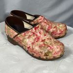 Sanita Shoes Womens Danish Clogs Marble Pink Orange Nurse Slip On Sz 38 7.5 8 Photo 1