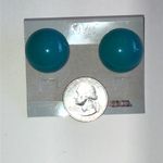 KMT Vintage Teal Round Boho Retro Stud Earrings Blue Photo 3
