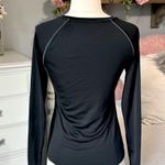 Black Athletic Shirt V Neck Long Sleeve Activewear Womens Small Photo 2