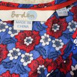 Boden Delia‎ Fit and Flare Dress Blue and Red Floral Design 3/4 sleeve Size 2R Photo 5
