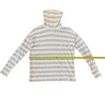 J.Crew  Women Turtle Neck Top Knit Sweater XS Stripes Beige White Pastel Cotton Photo 4