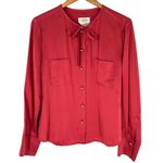 Talbots  Rouge Silk Pearl Button Blouse Size 14 Career Business Office Photo 1