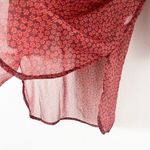 LC Lauren Conrad Red Floral Sheer Blouses Photo 4