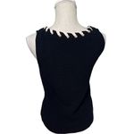 St. John  Black Knit sleeveless top Lace Neck Detailing Petite Photo 1