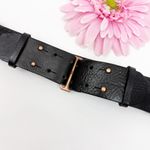 Rag and Bone  Adjustable Leather Belt Rose Gold Hardware Black Photo 2
