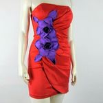 Sequin Hearts Orange Purple Tube Detailed Flower Dress Sz 9 Photo 2