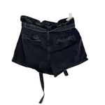 American Eagle  Black Denim Paper Bag Jean‎ Shorts size 14 Photo 3