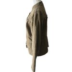 Xhilaration  Olive Green Corduroy Ruffle Trim Button Front Jacket Y2K Women's L Photo 3