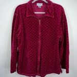 Jennifer Moore  Vintage Diamond Pattern Velour Tracksuit Jacket Photo 0