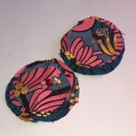 Unique Floral Pink and Gold Tone Beaded Boho Earrings Photo 1