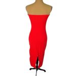 Red Knit Strapless Sweater Midi Dress Women’s Medium Bodycon Sexy Date Night Photo 1