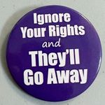 Handmade Purple “Ignore Your Rights and They’ll Go Away” Political Planned Parenthood Pin Brooch 📢 Photo 0