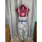 jumpsuit tribal urban overall 1980s navy blue white Size 12 Photo 3