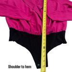Bar III NEW  Pink and Black Long Sleeve Collared Bodysuit Party Career Chic S Photo 8