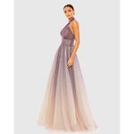 Mac Duggal Multicolor Glitter Ombre Halter Neck Ballgown in Charcoal Ombre US 14 Photo 13