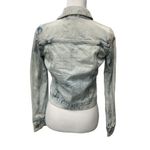 Aeropostale Distressed Cropped Cotton Denim Jacket Size Medium Blue Acid Wash Photo 4