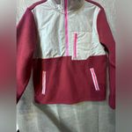 Te Verde Womens NWOT Hot Pink & White Fleece Zip Up Size Medium Photo 1