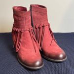 VINCI Chic Burgundy Fringed Ankle boots GOREGEOUS ombré look Red Size 9 Photo 3