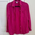 Old Navy NWOT Womens Linen Blend Boyfriend Shirt, Pink, Small Photo 2