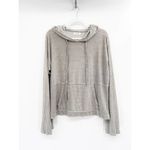 Bella Dahl Striped Hoodie Split Back Gray White Size L Photo 8