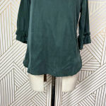 Ateliers De La Maille Green Cupro Ruffle Sleeve Top Size 1 / US Small Photo 2