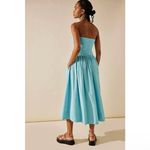 Free People  Onda Drop Waist Tube Midi Dress Size Medium Light Blue Photo 1