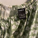 SheIn ‎ Green Puff Sleeve Smocked Blouse Photo 2