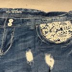 Series 31 Womens Short & Sexy Denim Jean Shorts Sz 16 Embroidered Stretch Blue Photo 4