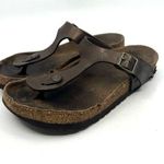 Birkenstock Gizeh Brown Leather Thong Sandals Women's 9 US Photo 0