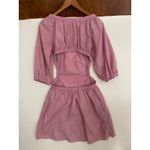 Free People  Cut Out For This Mini Dress FEMININE Puff Sleeve Pink Flower Trail M Photo 2
